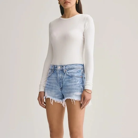 Agolde Parker Short in Swampmeet (24) - Picture 3 of 12